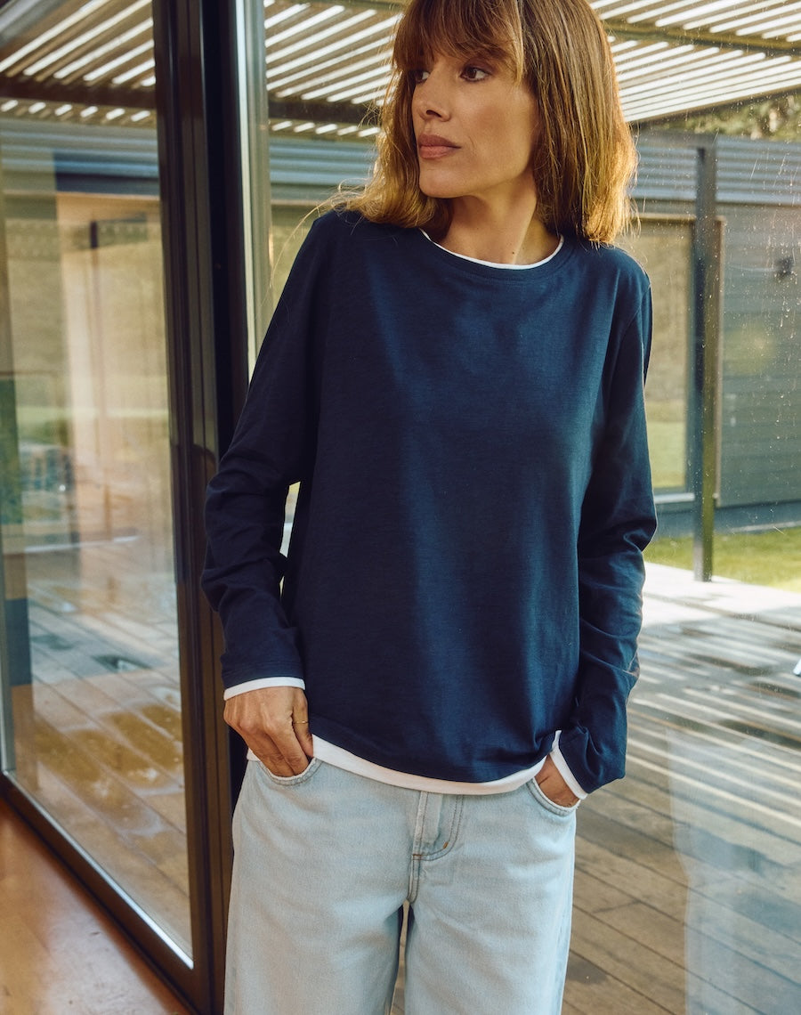 The Layered Tee / Long Sleeve - Navy