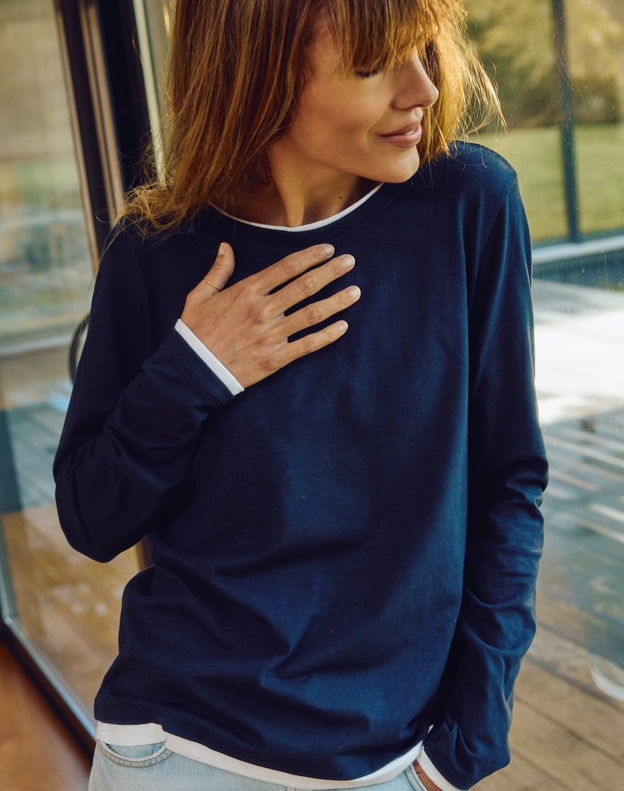 The Layered Tee / Long Sleeve - Navy