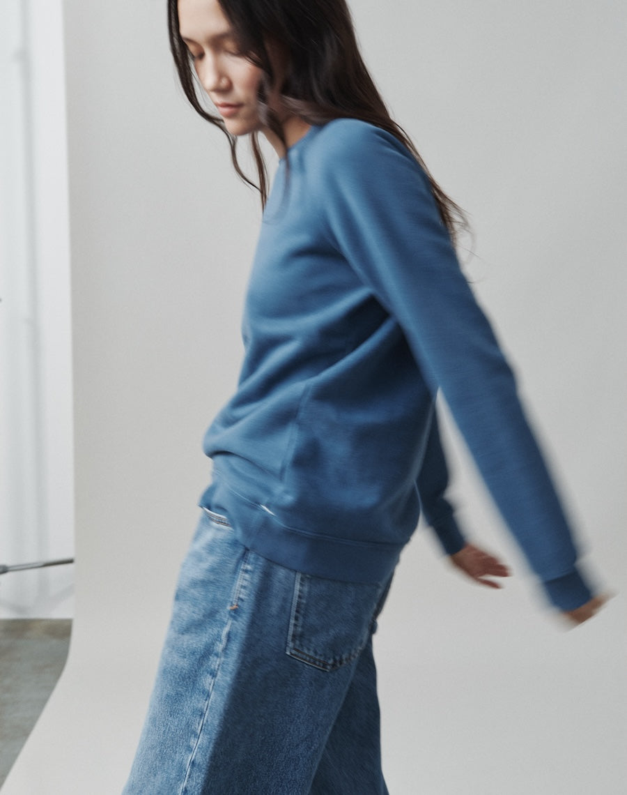 The Vintage-fit SWEATSHIRT - Ocean Blue, Renewed + Restored